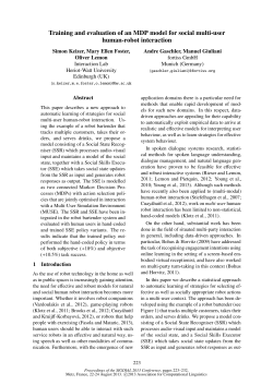 Training and evaluation of an MDP model for social multi