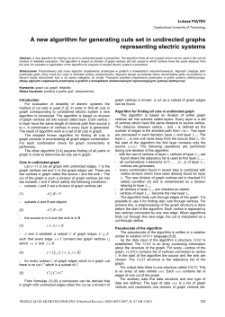 A new algorithm for generating cuts set in undirected graphs