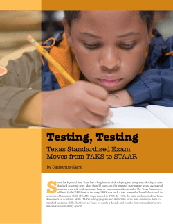 Testing, Testing: Texas Standardized Exam Moves from TAKS to