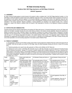 Agreement - University Housing