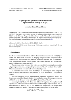 R-groups and geometric structure in the representation theory of SL.N /