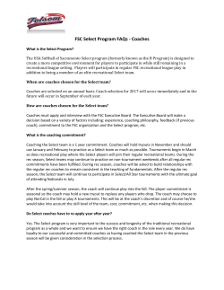 FSC Select Program FAQs - Coaches
