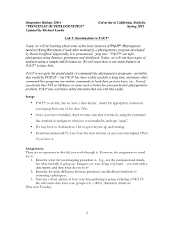 Intro to PAUP - Integrative Biology - University of California, Berkeley