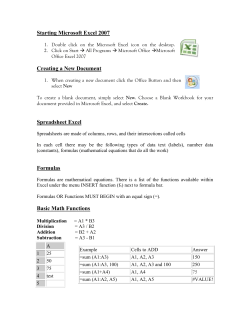 Spreadsheet Excel