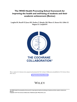 The WHO Health Promoting School framework for improving the