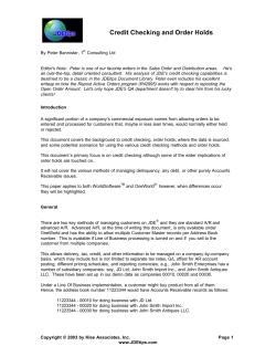 Credit checking and order holds LD