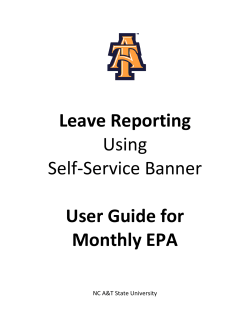 Leave Reporting Using Self-Service Banner User Guide for Monthly