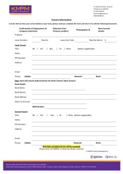 KMPM Tenant Information Form