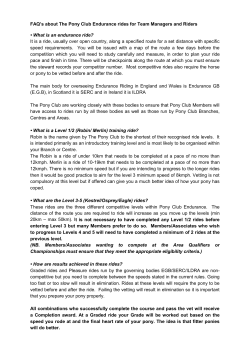 FAQ`s about The Pony Club Endurance rides for Team Managers
