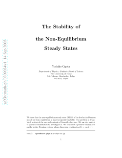 The Stability of the Non-Equilibrium Steady States