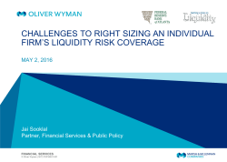 challenges to right sizing an individual firm`s liquidity risk coverage