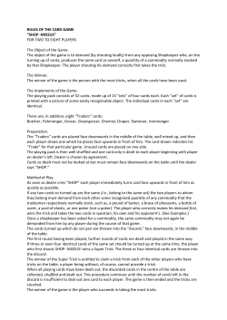 RULES OF THE CARD GAME &ldquo;SHOP -MISSUS&rdquo;