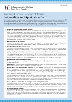 Nursing Homes Support Scheme Information and Application