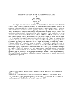 SOLUTION CONCEPT IN THE BASIC STRATEGIC GAME by John