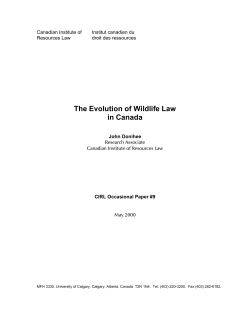 The Evolution of Wildlife Law in Canada