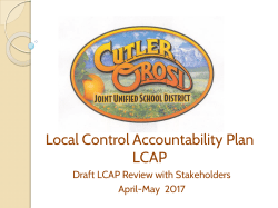 Local Control Accountability Plan LCAP - Cutler