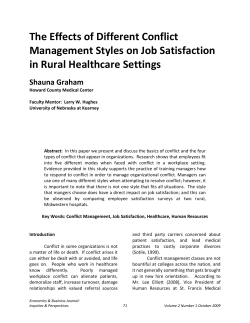 The Effects of Different Conflict Management Styles on Job