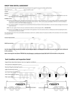 Tank Condition and Inspection Detail MNOP TANK RENTAL