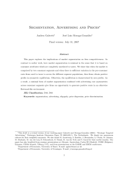 Segmentation, Advertising and Prices