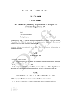 (Reporting Requirements in Mergers and Divisions