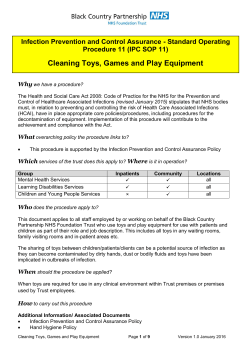 Cleaning Toys, Games and Play Equipment