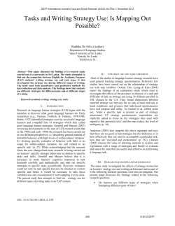 Tasks and Writing Strategy Use: Is Mapping Out Possible?