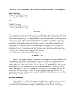 Identifying Online Professional Poker Players