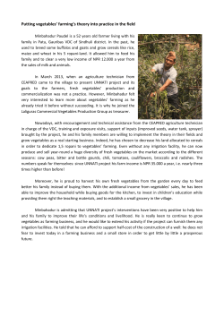 Putting vegetables` farming`s theory into practice in the field