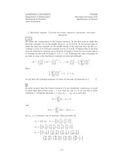 LINK&uml;OPING UNIVERSITY Department of Mathematics