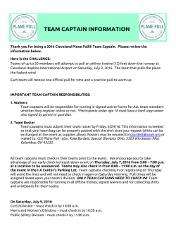 Thank you for being a 2016 Cleveland Plane Pull&reg; Team Captain