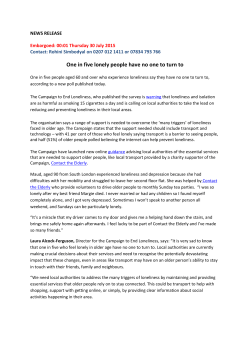 One in five lonely people have no one to turn to