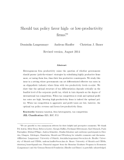 Should tax policy favor high- or low-productivity firms?