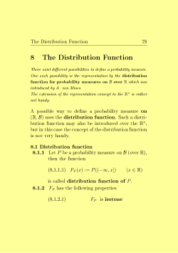 8 The Distribution Function