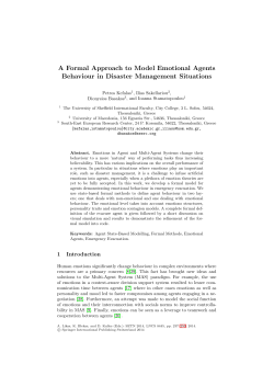 A Formal Approach to Model Emotional Agents Behaviour in