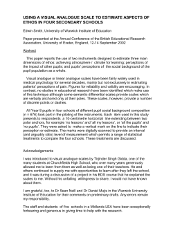 using a visual analogue scale to estimate aspects of ethos in four