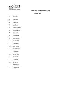2013 SPELL-A-THON WORD LIST GRADE SIX 1. possible 2
