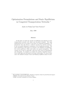 Optimization Formulations and Static Equilibrium in Congested