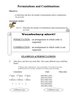 permutations and combinations