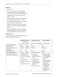 Possible answers: &bull; &ldquo;form a more perfect Union&rdquo;: cooperation among