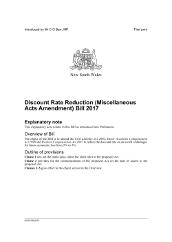 Discount Rate Reduction (Miscellaneous Acts