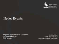 Never Events - Royal College of Surgeons