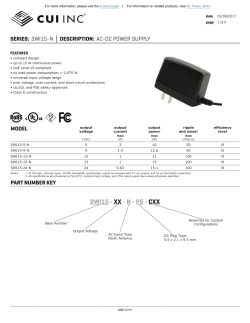 SWI15-N Datasheet - AC-DC POWER SUPPLY | CUI Inc
