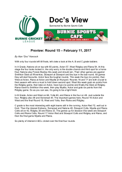 Round 15 Preview - Burnie Cricket League