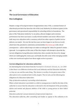 chapter in the most recent edition of Scottish Education.
