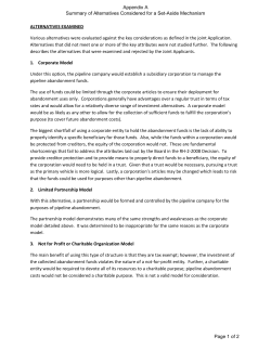ALTERNATIVES EXAMINED Various alternatives were evaluated