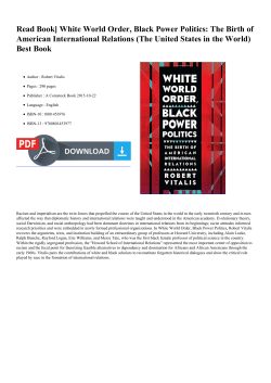 Read Book] White World Order, Black Power Politics