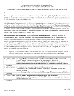 Department of Defense - University of Pennsylvania