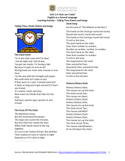1.4 Learning Activity - Telling Time Poems and Songs