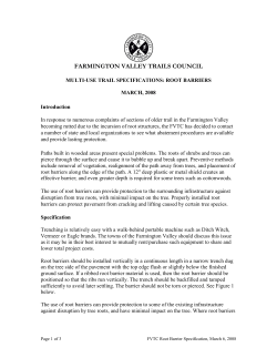 root barrier specification - Farmington Valley Trails Council