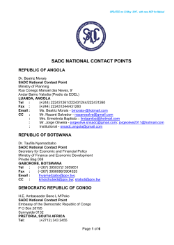 SADC NATIONAL CONTACT POINTS